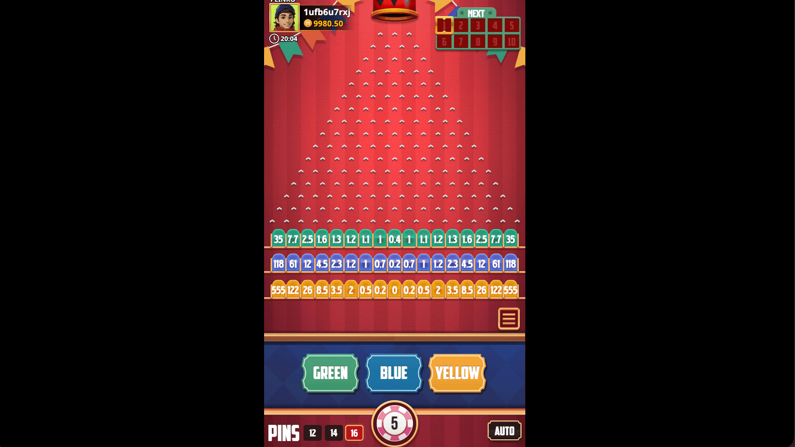 Plinko King Midas Games
