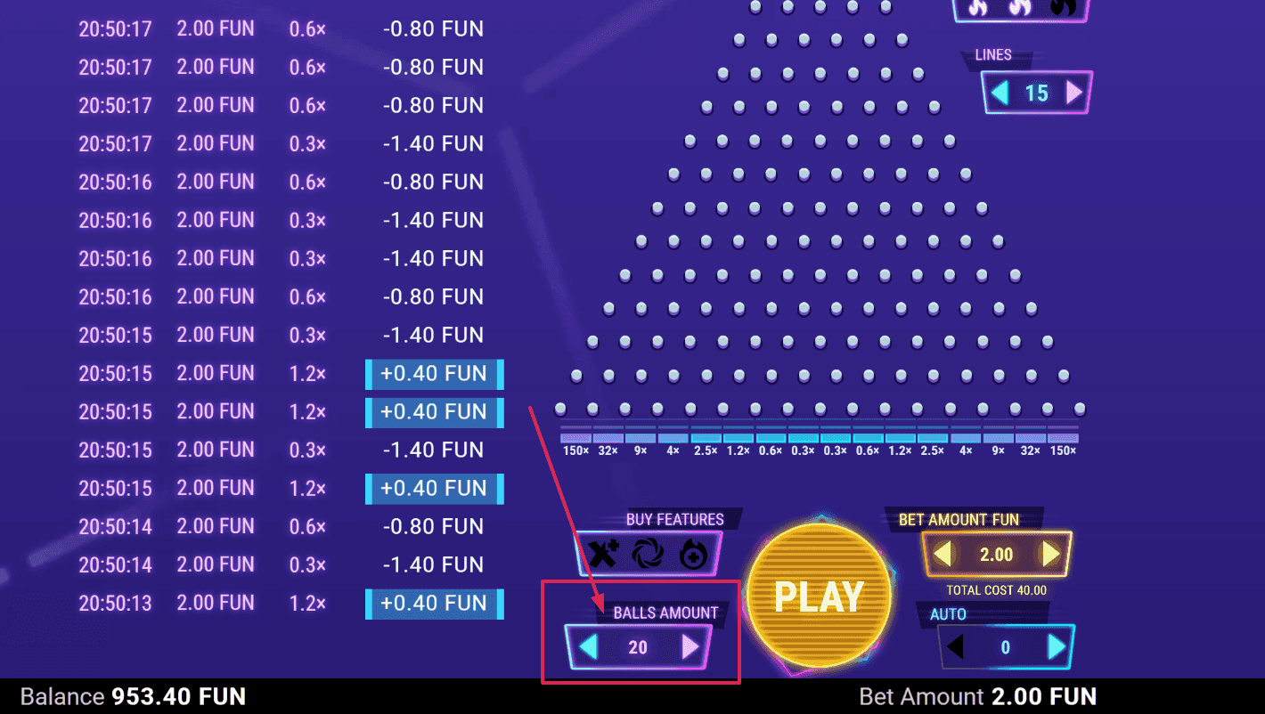 Configure Ball Amount